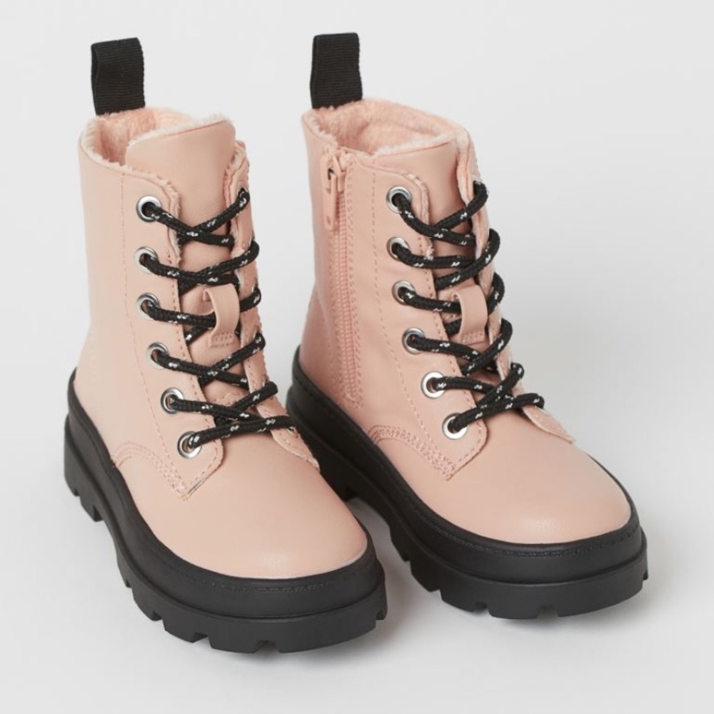 H&M Blush Pink Combat Boots